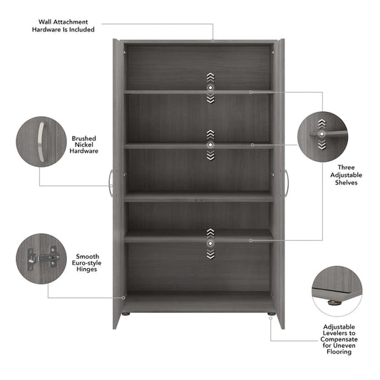 Bush Business Furniture Universal Tall Storage Cabinet with Shelves