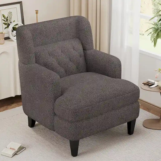 Roomfitters Upholstered Accent Chair Tufted Armchair for Living Room and Bedroom