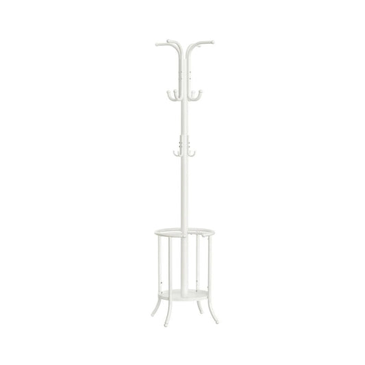 Modern Tall Freestanding Coat Rack with Metal Frame and Umbrella Holder for Home and Office - 15.7 D x 15.7 W x 68.9 H