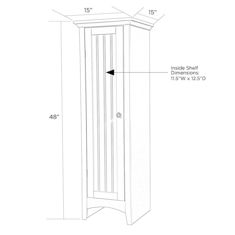 OS Home and Office White One Door Kitchen Storage Pantry