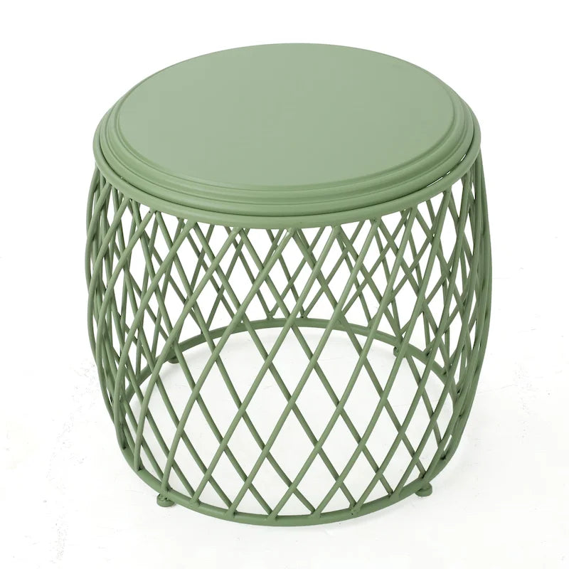 Round Lattice Side Table, 19-inch (48 cm) Diameter