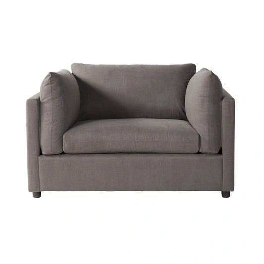 Roundhill Furniture Enda Oversized Living Room Pillow Back Cuddler Arm Chair with Ottoman
