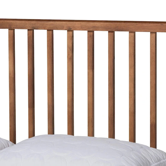 Neilan Modern and Contemporary Walnut Brown Finished Wood Platform Bed