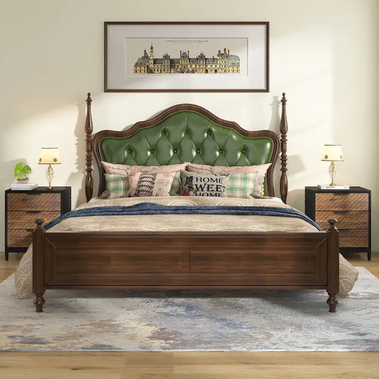 Night Stands Bedside Table with Drawers, Modern Wood Grain Nightstand for Bedrooms