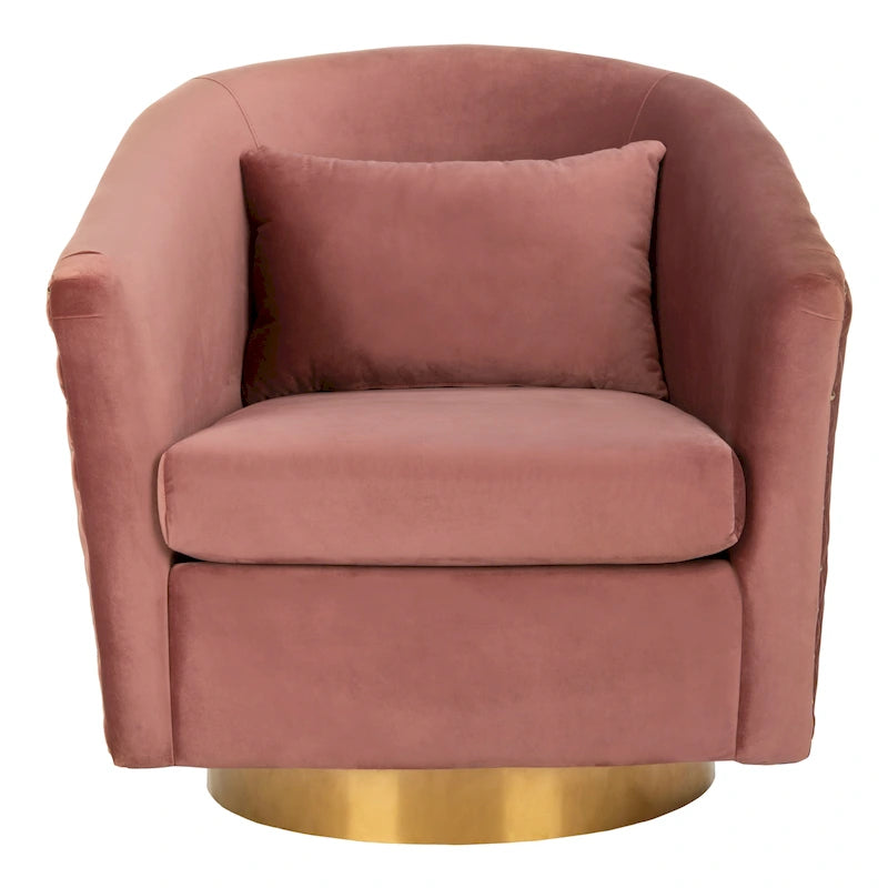 Quilted Swivel Tub Chair with Upholstered Seat and 360-Degree Rotating Base for Living Room