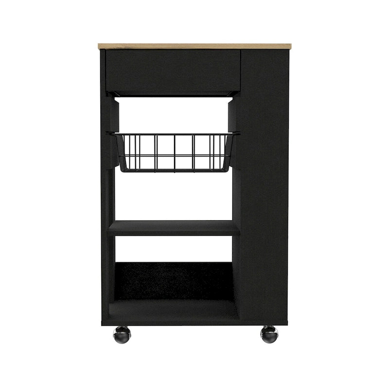 Kitchen Cart for Kitchen, Dining Room,Living Room, White / Light Oak