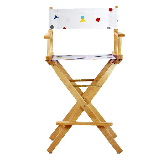 30 Director's Chair Natural Frame-Confetti - 23W x 19D x 45.5H