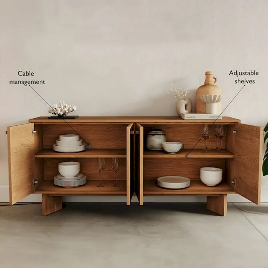 Studio London Modern Sideboard Oak Storage Cabinet and Buffet Console