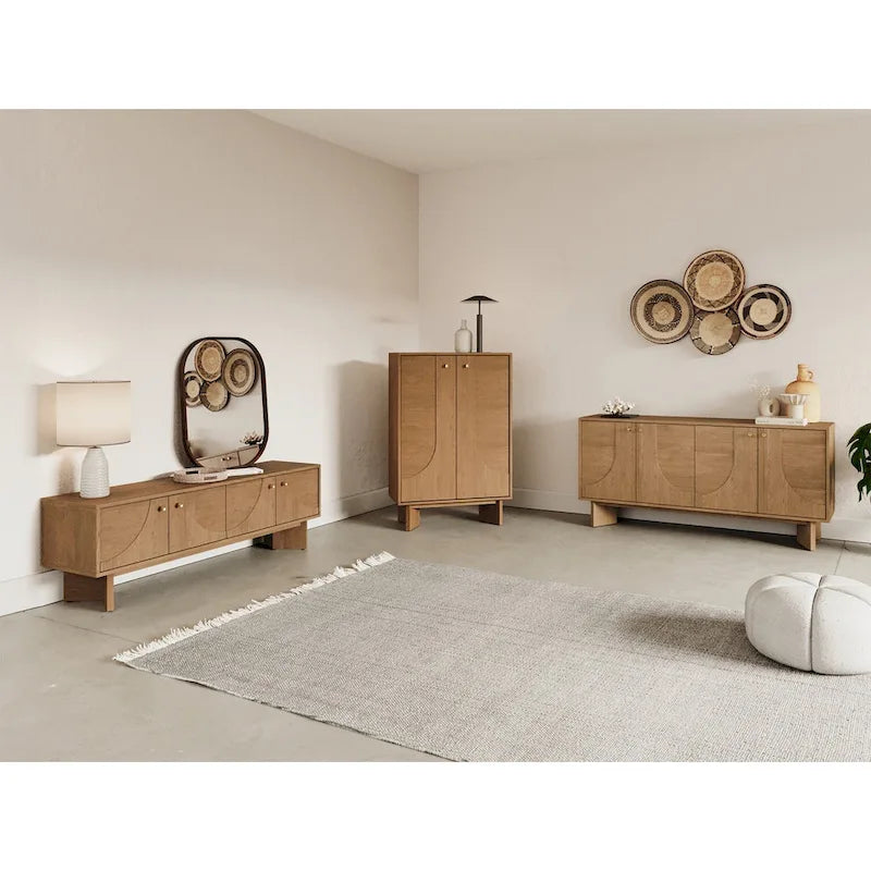 Studio London Modern Sideboard Oak Storage Cabinet and Buffet Console