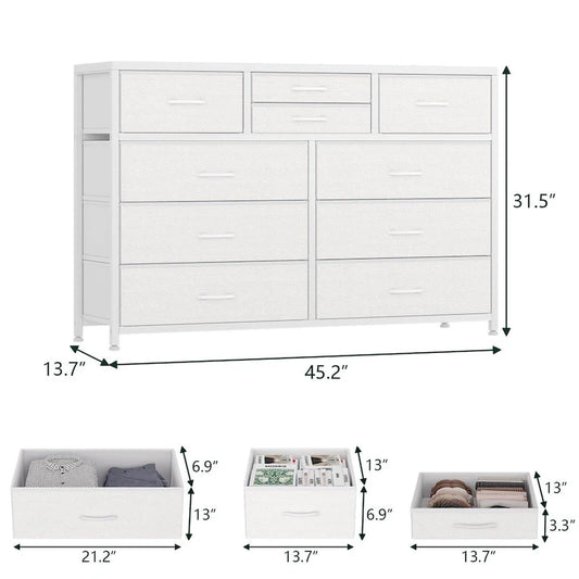 10 Drawer Dresser TV Stand - 55 inches