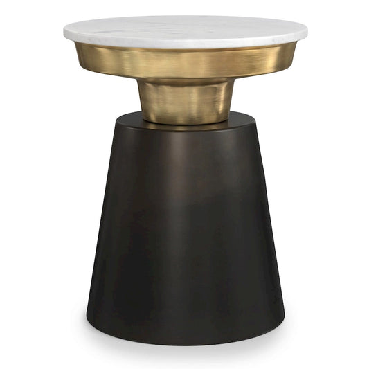 WYNDENHALL Arna Contemporary 16 inch Wide Metal Side Table in Black, Gold - 16 D x 16 W x 19.5 H