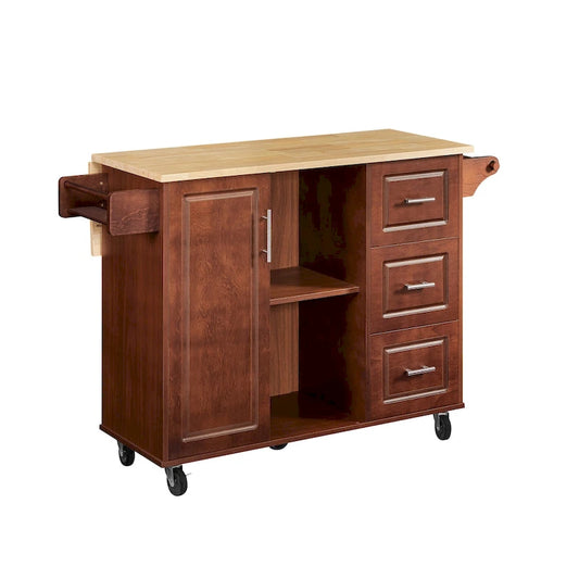 Mobile Kitchen Island Cart With 3 drawers