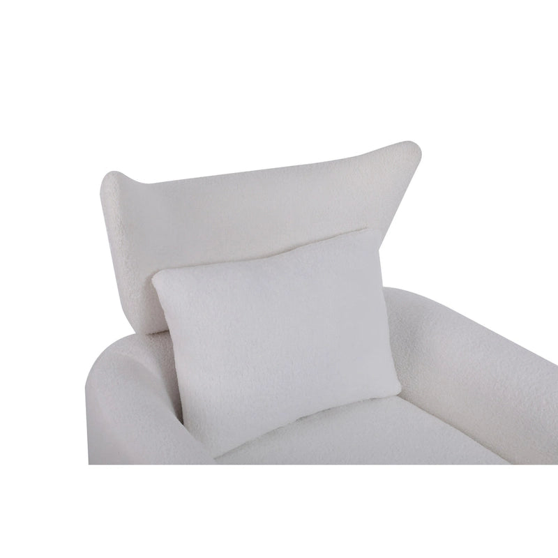 White 29.9  Upholstered 360 Swivel Accent Chair with Iron Base