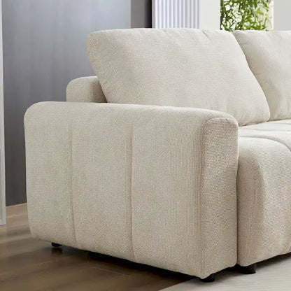 94.49  Sleeper Sofa Bed - 2-in-1 Pull-Out Couch with Storage Chaise, Cream Style for Living Room and Guest Room