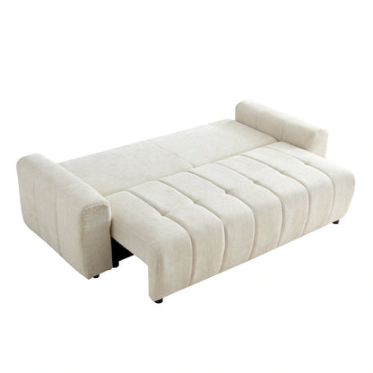 94.49  Sleeper Sofa Bed - 2-in-1 Pull-Out Couch with Storage Chaise, Cream Style for Living Room and Guest Room
