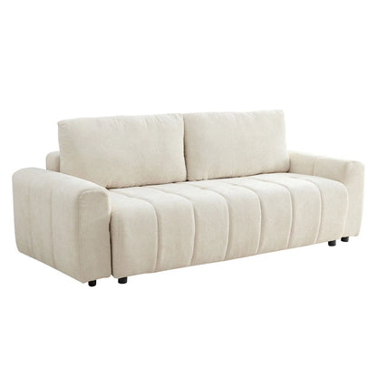 94.49  Sleeper Sofa Bed - 2-in-1 Pull-Out Couch with Storage Chaise, Cream Style for Living Room and Guest Room