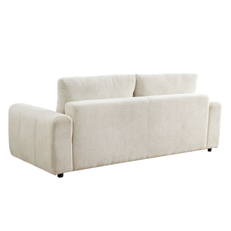 94.49  Sleeper Sofa Bed - 2-in-1 Pull-Out Couch with Storage Chaise, Cream Style for Living Room and Guest Room