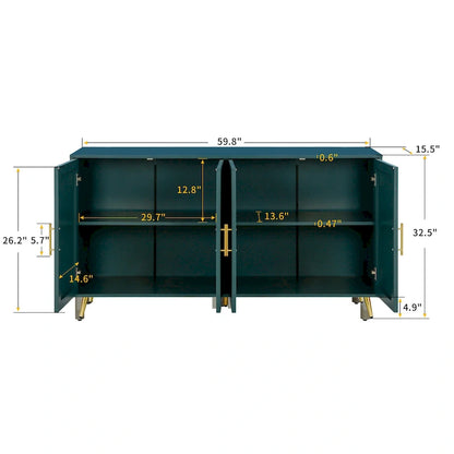 60 TV Stand with Antique Handles, Storage & Adjustable Shelves