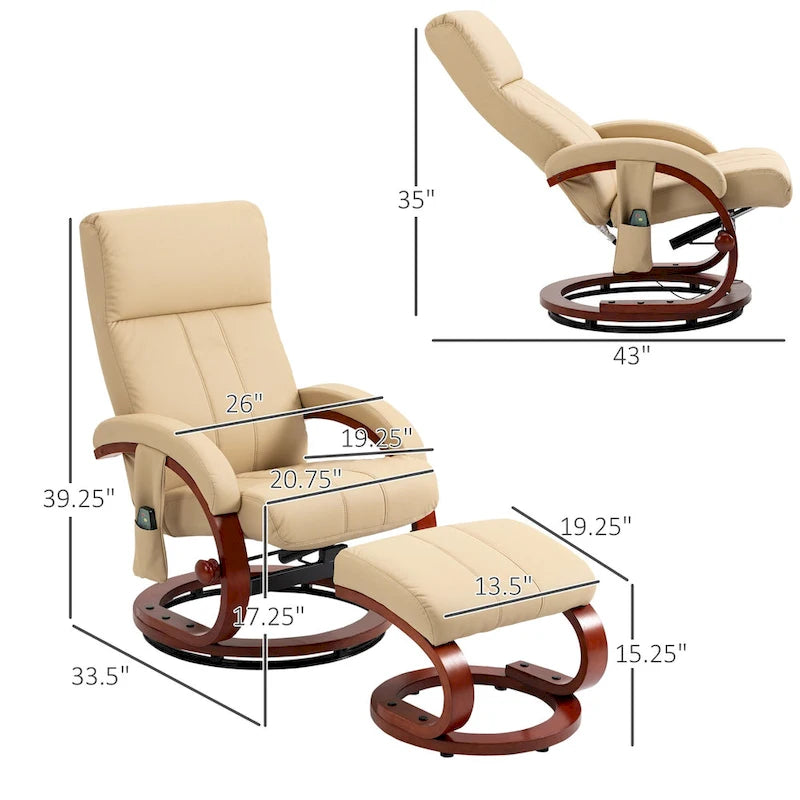Modern 26  Swivel Recliner Chair