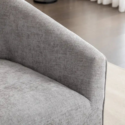 31 Chenille Upholstered Barrel Arm Chair with Swivel Base
