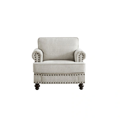 37.2  Chenille Upholstered Accent Chair with Nailheads