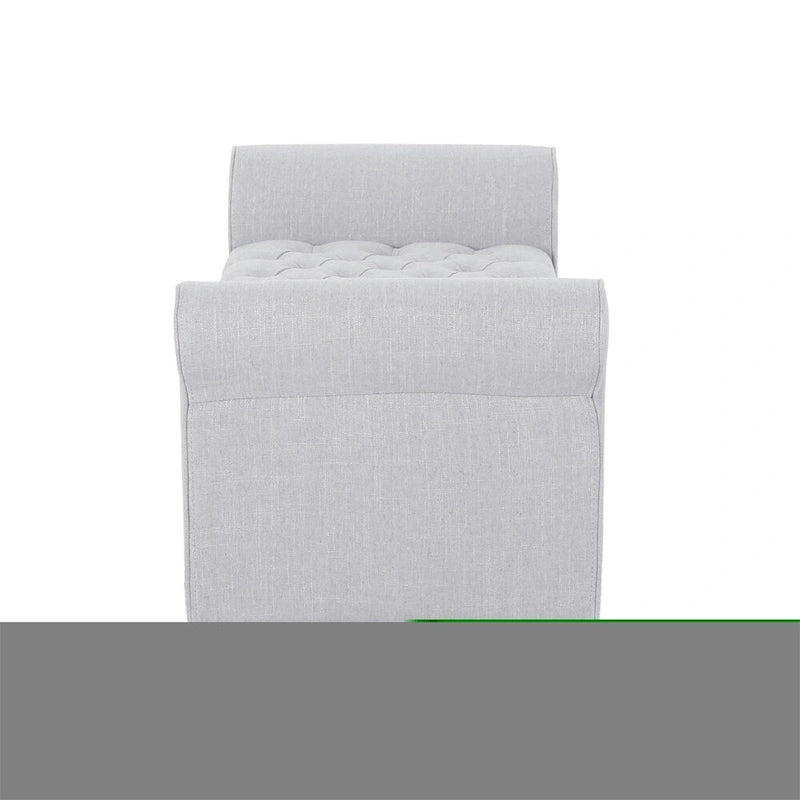 Upholstered Storage Bench with Arms and Concealed Compartment