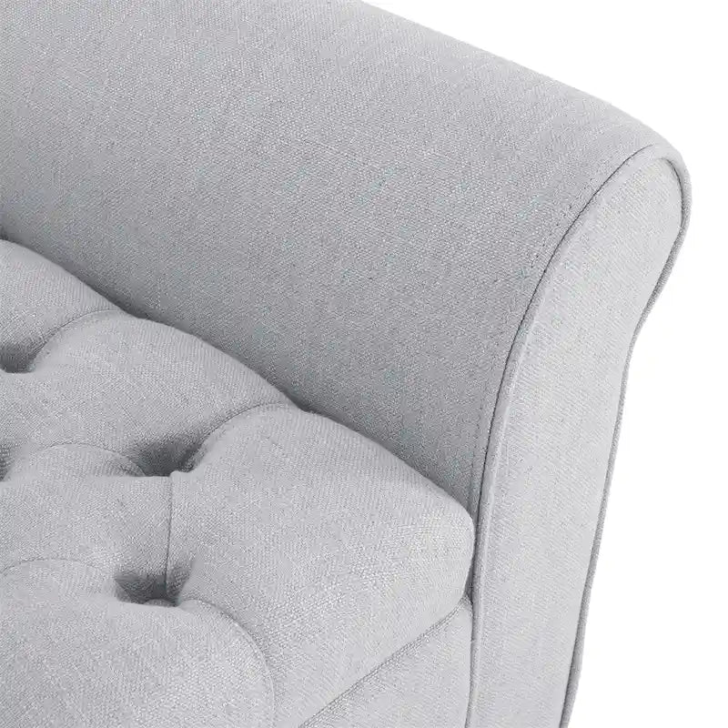 Upholstered Storage Bench with Arms and Concealed Compartment