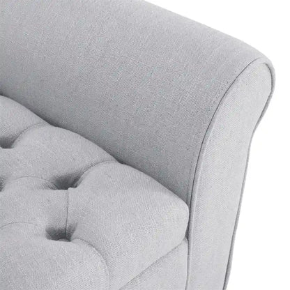 Upholstered Storage Bench with Arms and Concealed Compartment