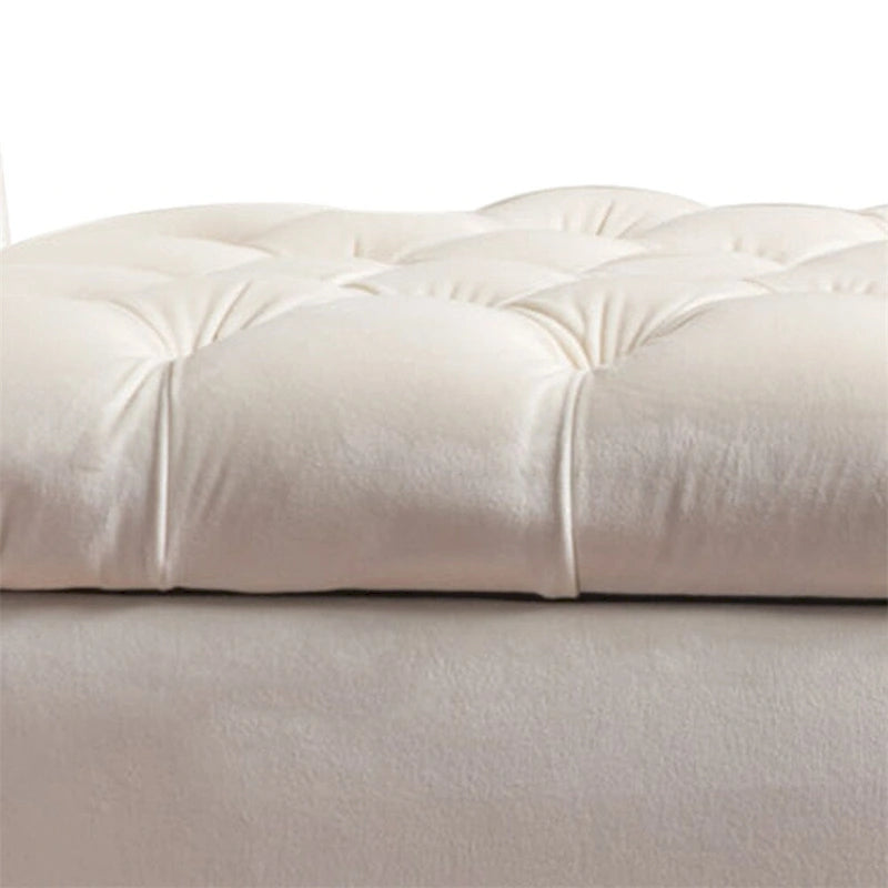 Upholstered Storage Bench with Arms and Concealed Compartment