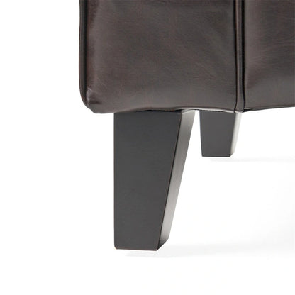 Upholstered Storage Bench with Arms and Concealed Compartment