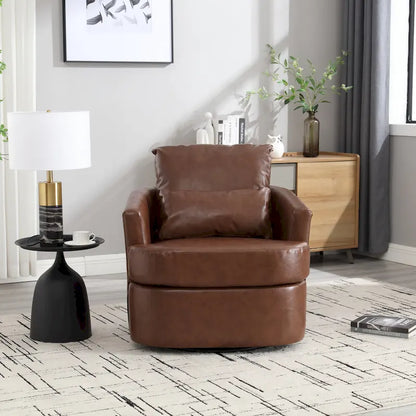 Swivel Barrel Chair, Comfy Round Accent Sofa Chair for Living Room, 360 Degree Swivel Barrel Club Chair, Leisure Arm Chair