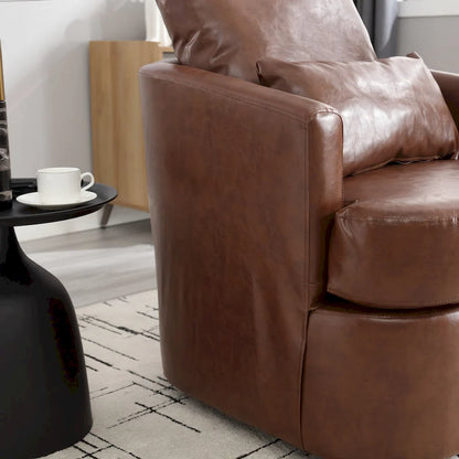 Swivel Barrel Chair, Comfy Round Accent Sofa Chair for Living Room, 360 Degree Swivel Barrel Club Chair, Leisure Arm Chair