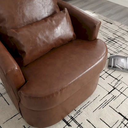 Swivel Barrel Chair, Comfy Round Accent Sofa Chair for Living Room, 360 Degree Swivel Barrel Club Chair, Leisure Arm Chair