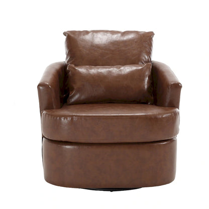 Swivel Barrel Chair, Comfy Round Accent Sofa Chair for Living Room, 360 Degree Swivel Barrel Club Chair, Leisure Arm Chair