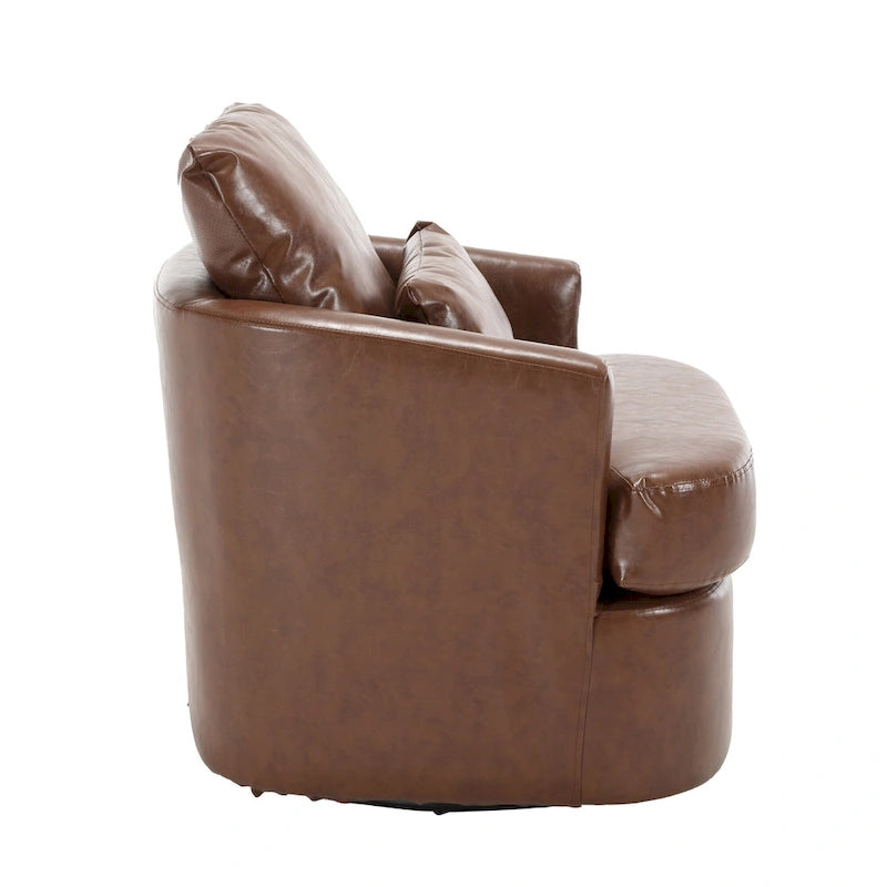 Swivel Barrel Chair, Comfy Round Accent Sofa Chair for Living Room, 360 Degree Swivel Barrel Club Chair, Leisure Arm Chair