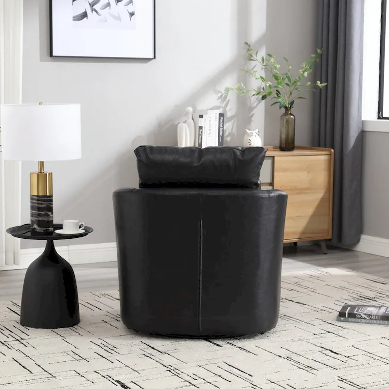 Swivel Barrel Chair, Comfy Round Accent Sofa Chair for Living Room, 360 Degree Swivel Barrel Club Chair, Leisure Arm Chair