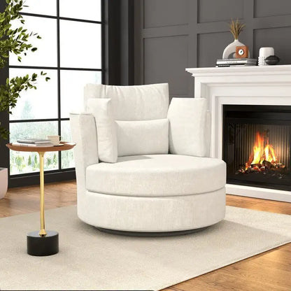 Chenille Swivel 34.7  Wide Soft Modern Upholstered Accent Chair