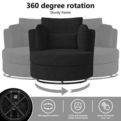 Chenille Swivel 34.7  Wide Soft Modern Upholstered Accent Chair