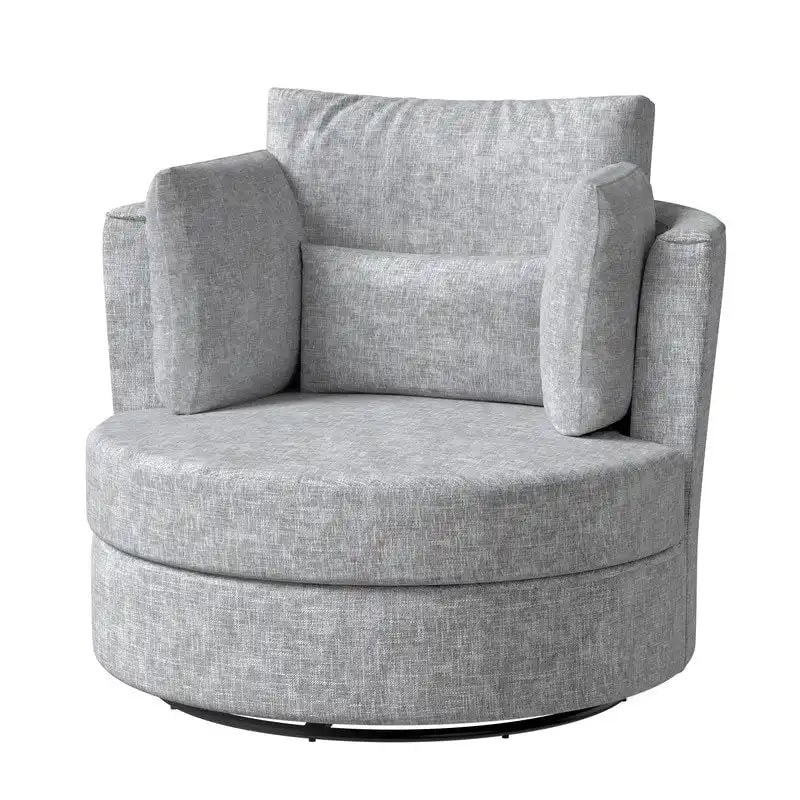 Chenille Swivel 34.7  Wide Soft Modern Upholstered Accent Chair