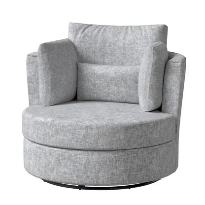 Chenille Swivel 34.7  Wide Soft Modern Upholstered Accent Chair