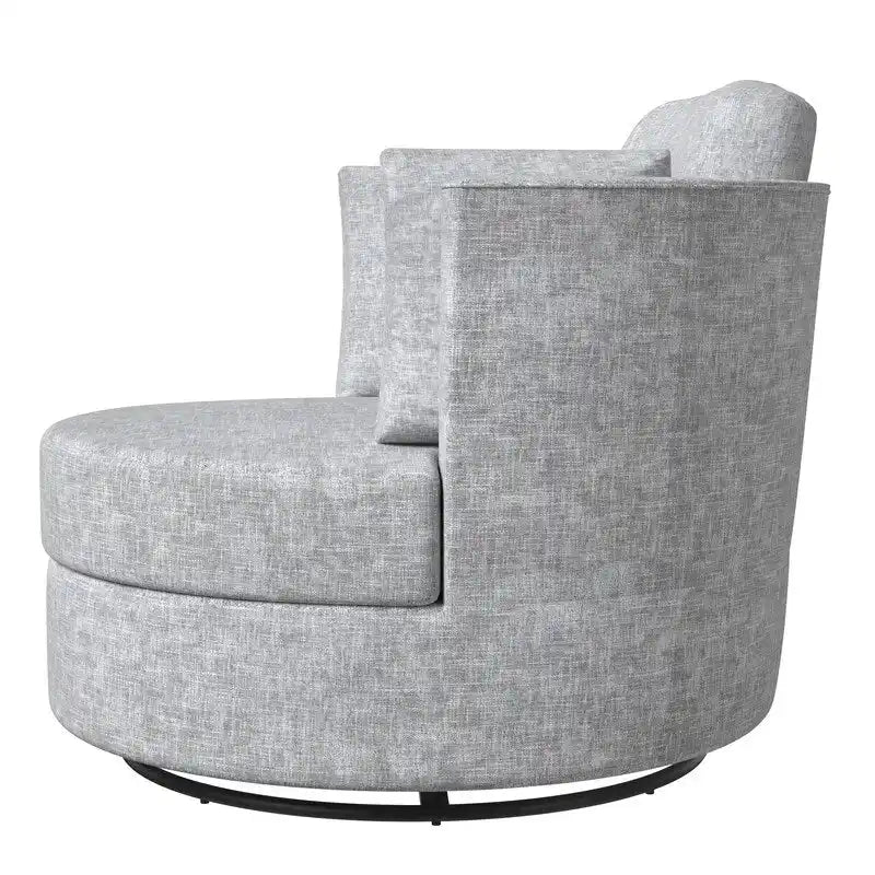 Chenille Swivel 34.7  Wide Soft Modern Upholstered Accent Chair