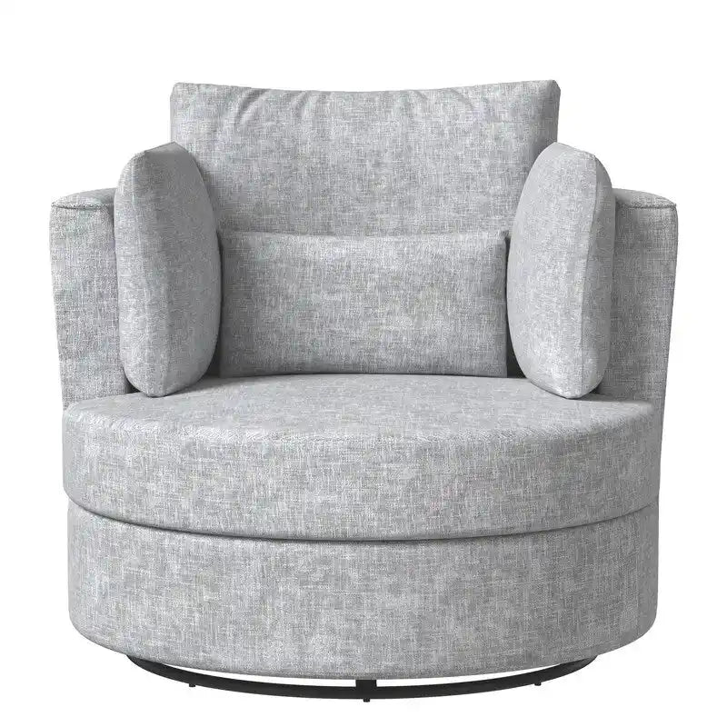 Chenille Swivel 34.7  Wide Soft Modern Upholstered Accent Chair