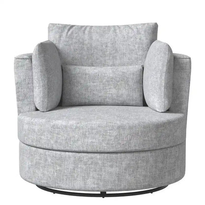 Chenille Swivel 34.7  Wide Soft Modern Upholstered Accent Chair