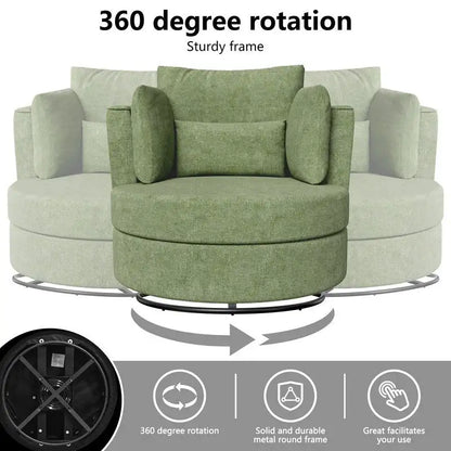 Chenille Swivel 34.7  Wide Soft Modern Upholstered Accent Chair