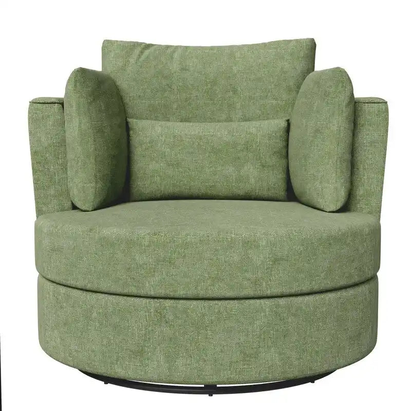 Chenille Swivel 34.7  Wide Soft Modern Upholstered Accent Chair
