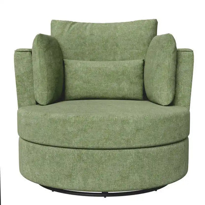 Chenille Swivel 34.7  Wide Soft Modern Upholstered Accent Chair