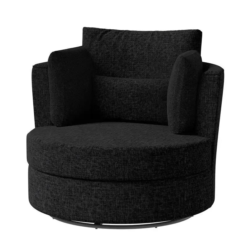 Chenille Swivel 34.7  Wide Soft Modern Upholstered Accent Chair