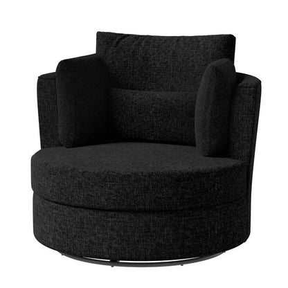 Chenille Swivel 34.7  Wide Soft Modern Upholstered Accent Chair