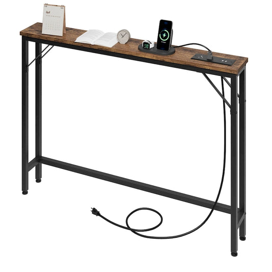 5.9 Narrow Sofa Table with Outlets
