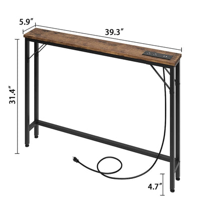 5.9 Narrow Sofa Table with Outlets